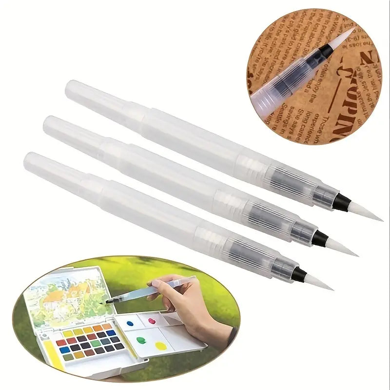 3-Piece Watercolor Pen Set with Self-Made Water Pen