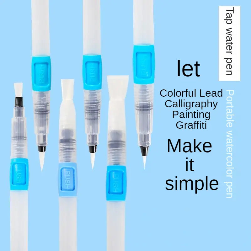 6pcs, Water Pen Watercolor Hand Drawing Brush Set