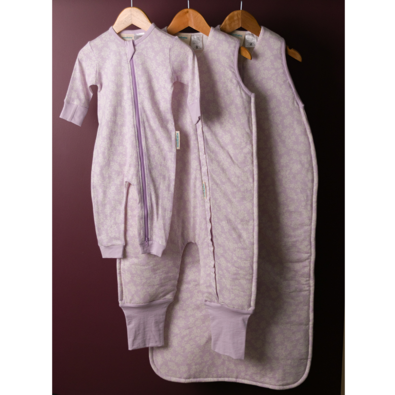 Woolbabe Duvet Sleeping Suit - Mauve Manuka - 1 year
