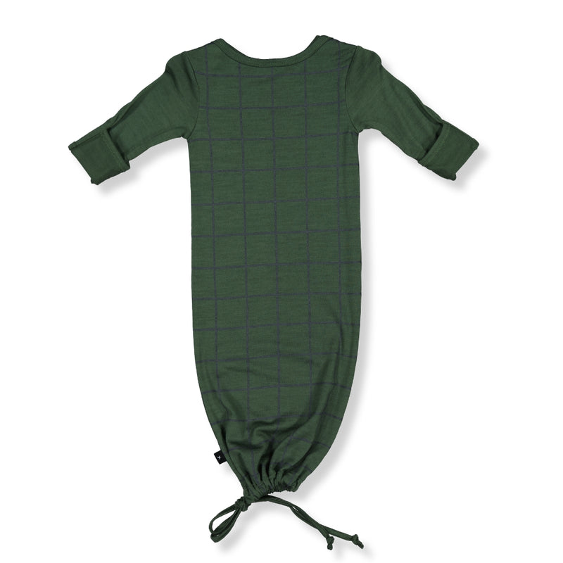 LFOH | Newcomer Baby Gown - Forest Check