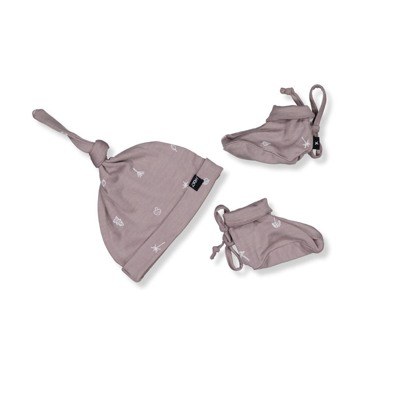 LFOH | Knotted Beanie & Bootie set - Taupe Nature - O/S
