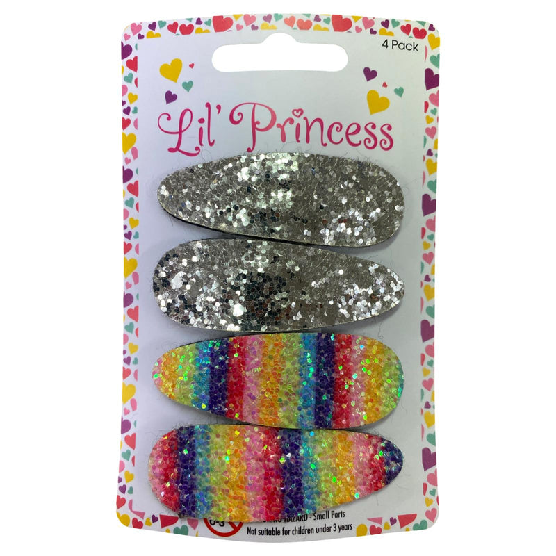 Lil Princess  | Rainbow Glitter Snap Clips