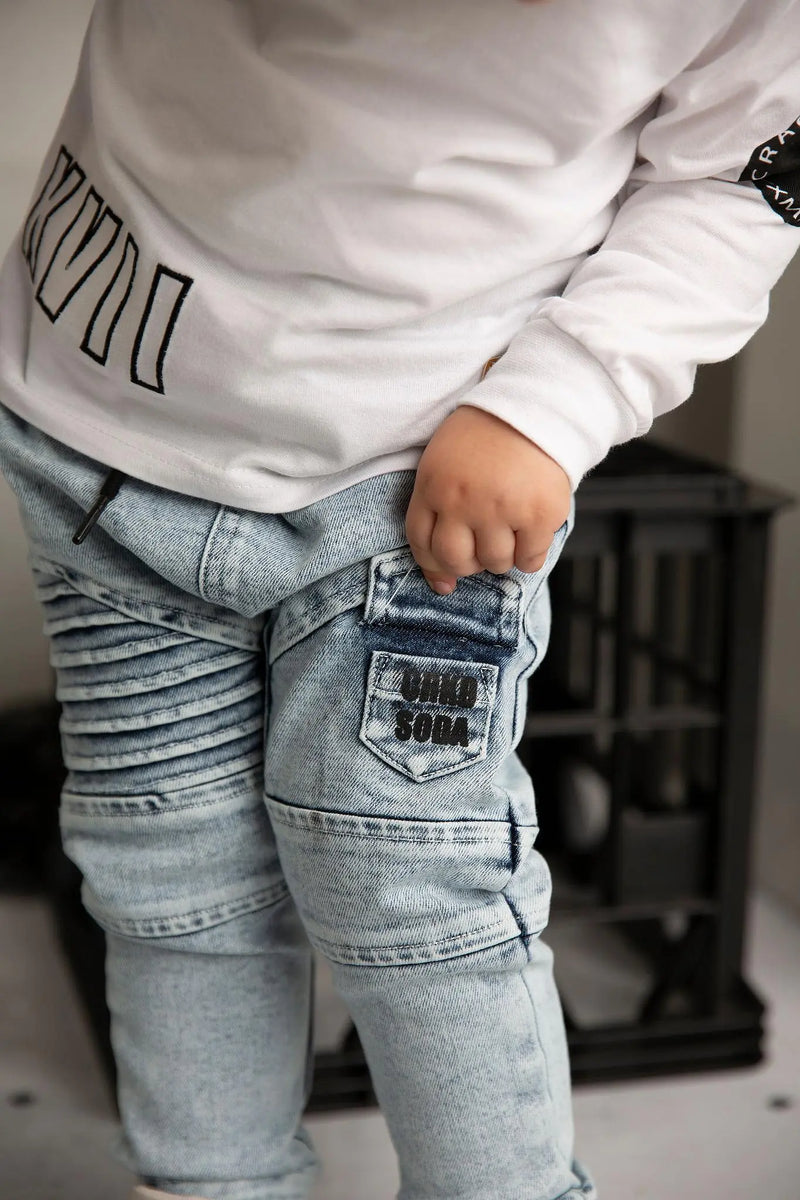 Cracked Soda | Jaxton Detailed Pocket Jeans - Blue Denim