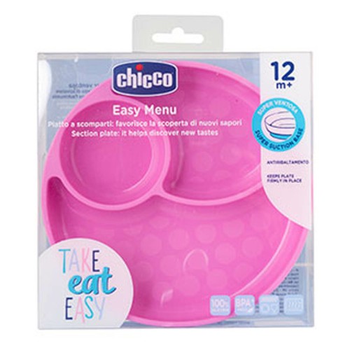 Chicco | Silicone Divided Plate - Pink