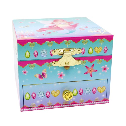 Pink Poppy Shimmering Mermaid Musical Jewellery Box - Small