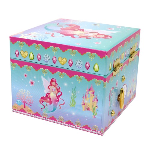 Pink Poppy Shimmering Mermaid Musical Jewellery Box - Small