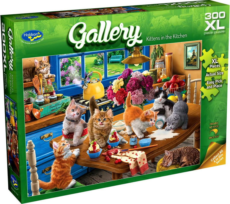 Holdson Gallery S8 - Kittens in the Kitchen XL Jigsaw Puzzle, 300pc RRP $29.99