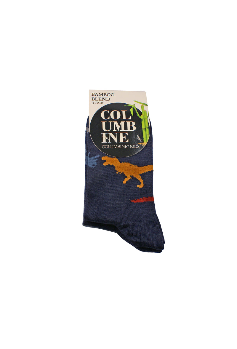 Columbine | 3 Pack Dino Bamboo Boys Socks