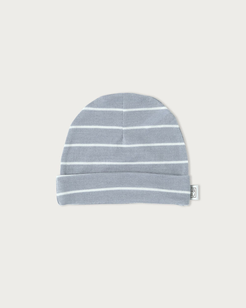 Babu | Merino Hat -Periwinkle Stripe
