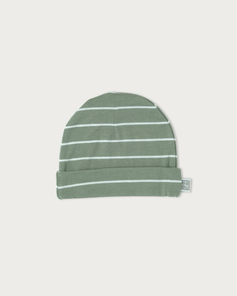 Babu | Merino Hat - Sage Stripe