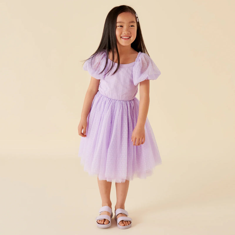 Designer Kidz | Eloise Puff Sleeve Dress - Lilac