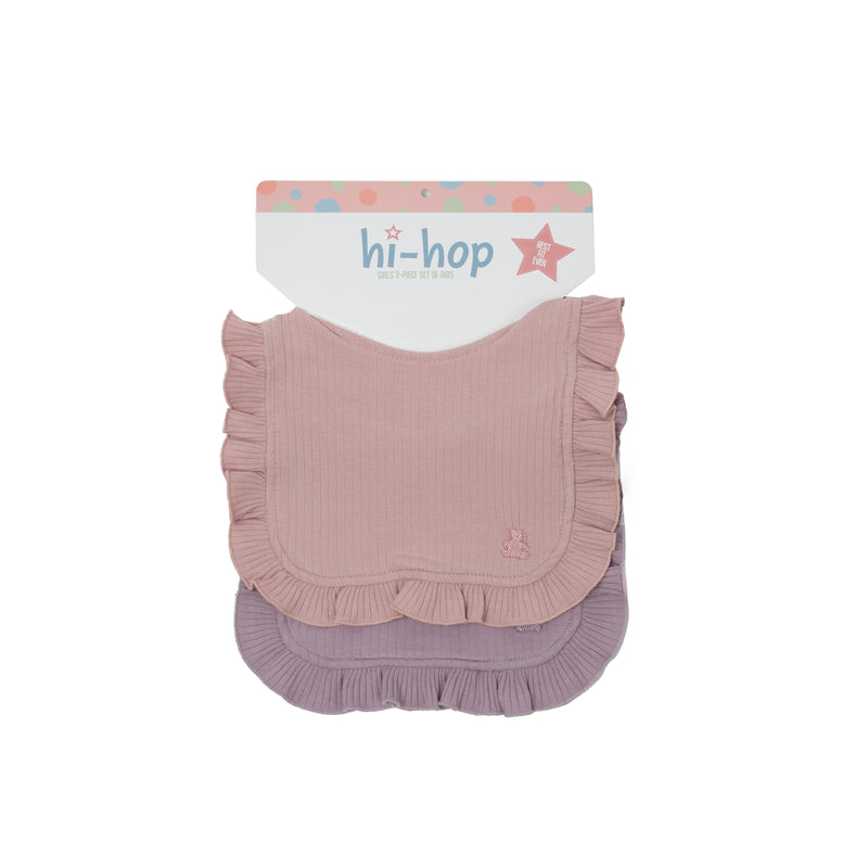 Hi Hop | Girls Frilly Bib - Pink/Lilac