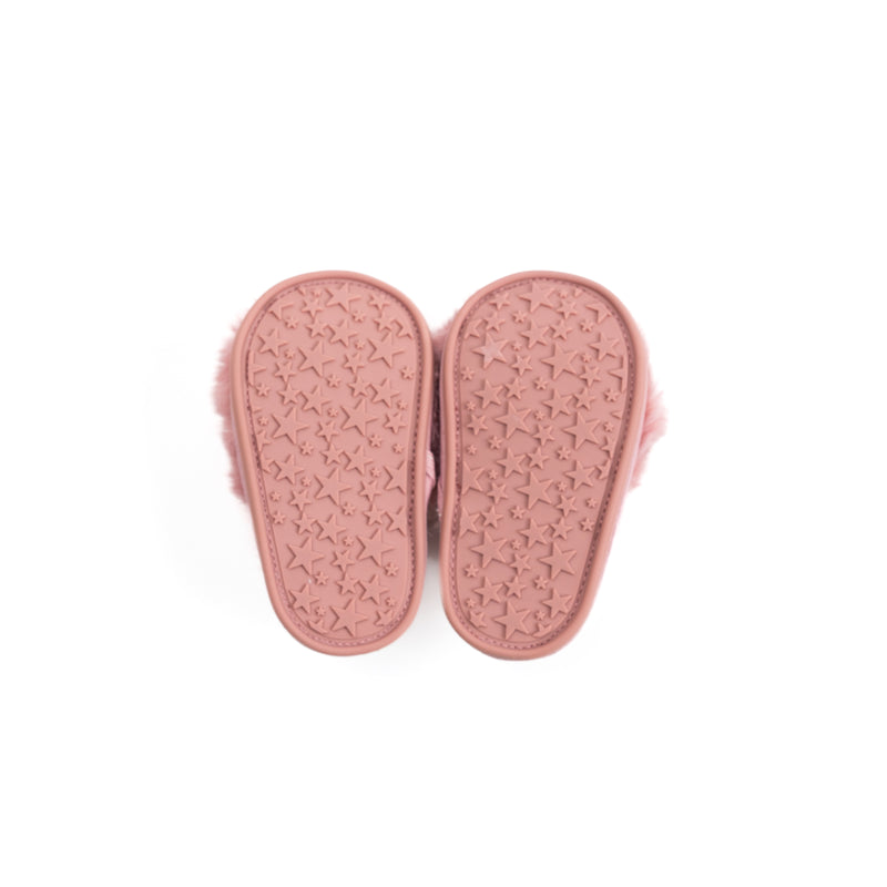Hi-Hop | Baby Girls Furry Slippers - Pink