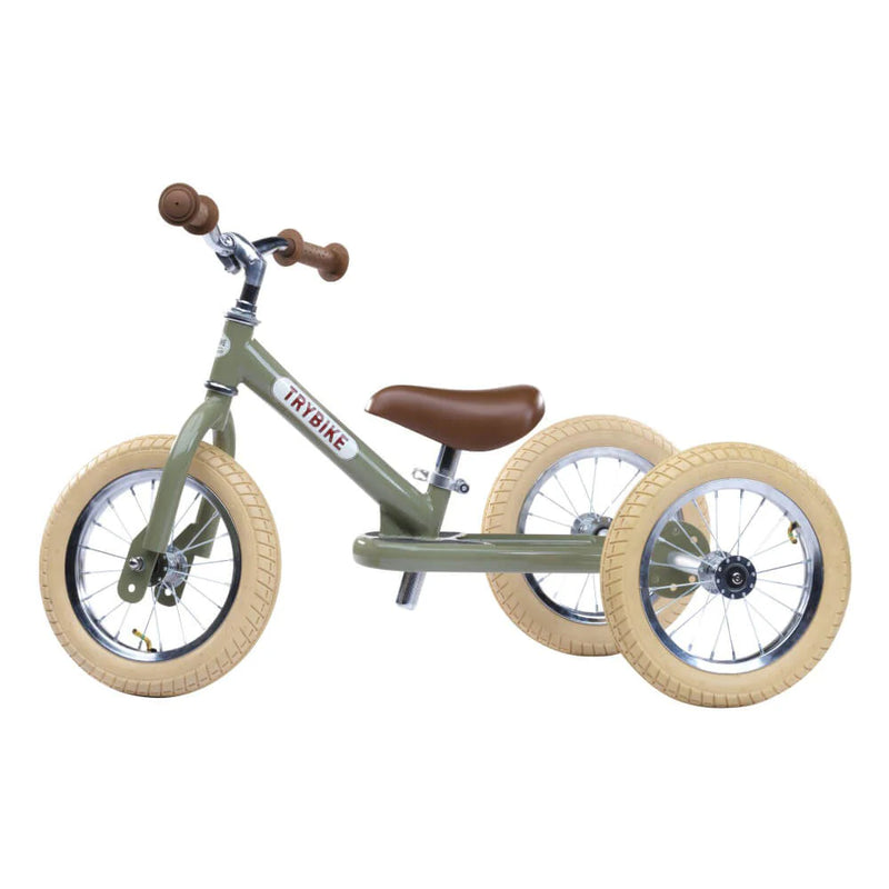 Green Vintage Trybike, Cream Tyres and Chrome (3 wheel)