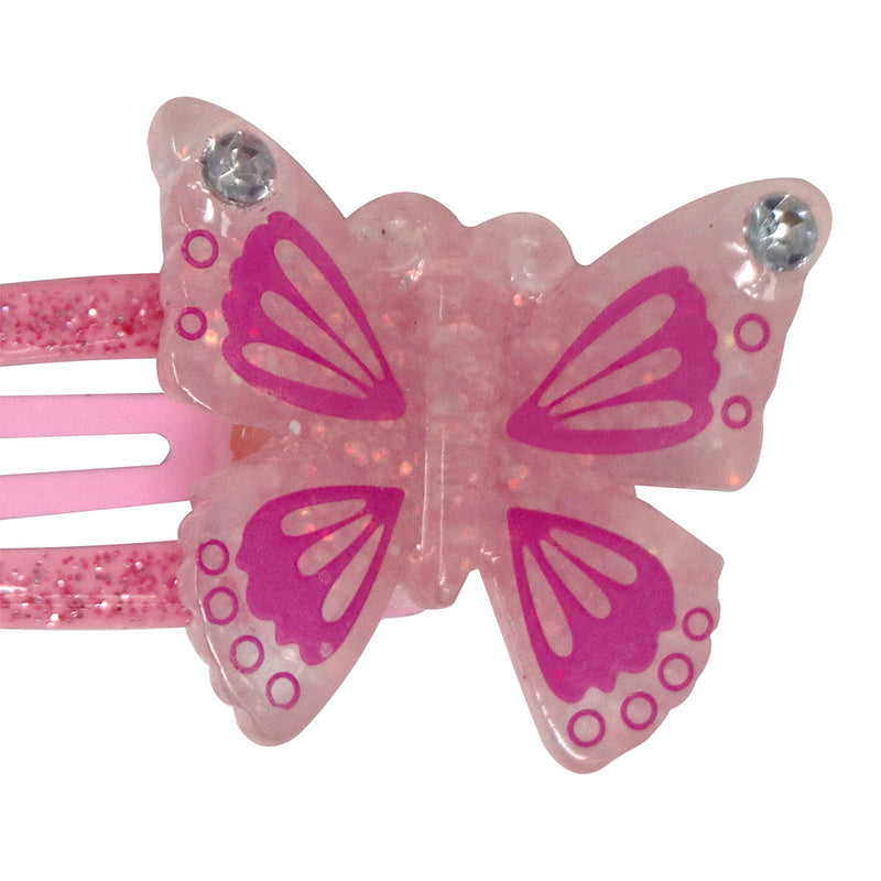 Pink Poppy | Pink Butterfly Hair Clips