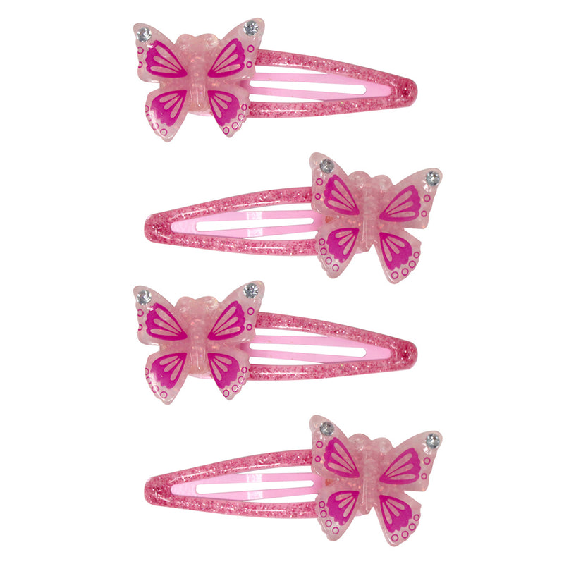Pink Poppy | Pink Butterfly Hair Clips