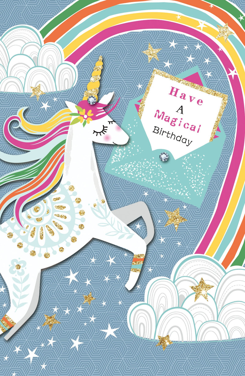 Handiworks Birthday Card - Girls Magical Unicorn