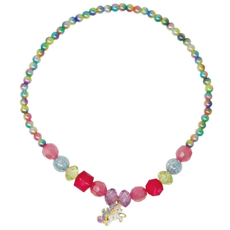 Pink Poppy - Necklace: Unicorn Rainbow Pearl