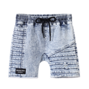 Cracked Soda Rhodes Detailed Denim Shorts Blue 3-8