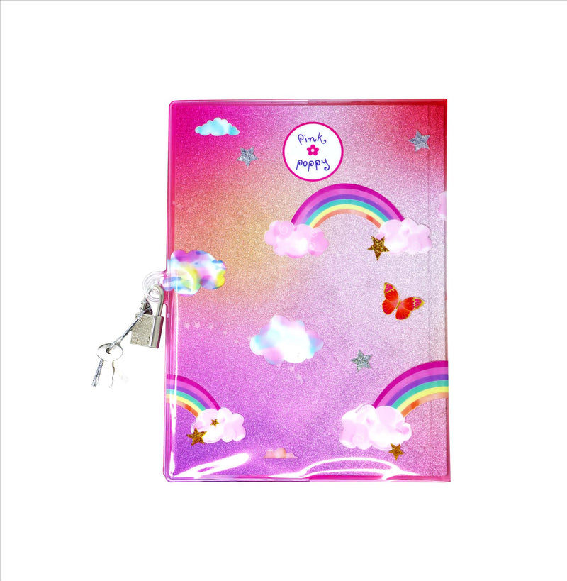 Pink Poppy | Unicorn Butterfly 3D Lockable Diary