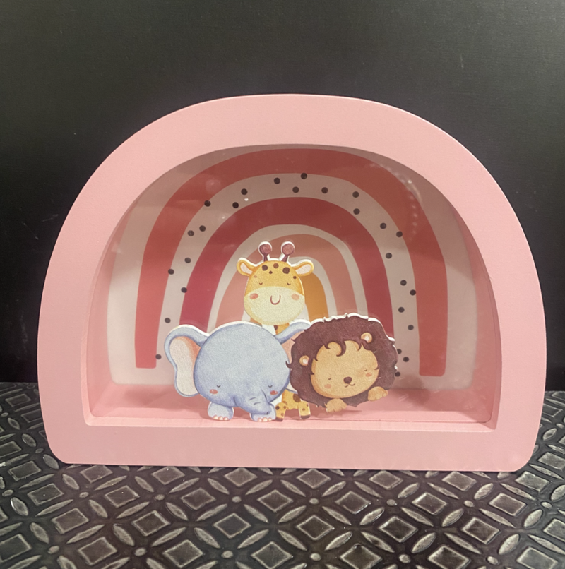 Baby's Wooden Money Box - Pink or Blue