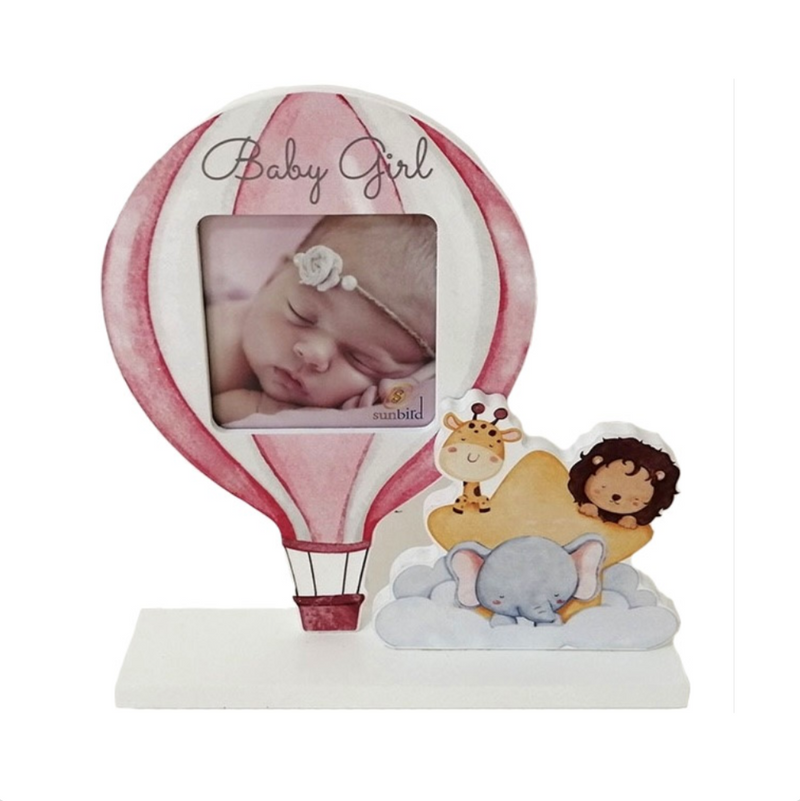 Baby's Wooden 3x3 Photo Frame - Pink or Blue