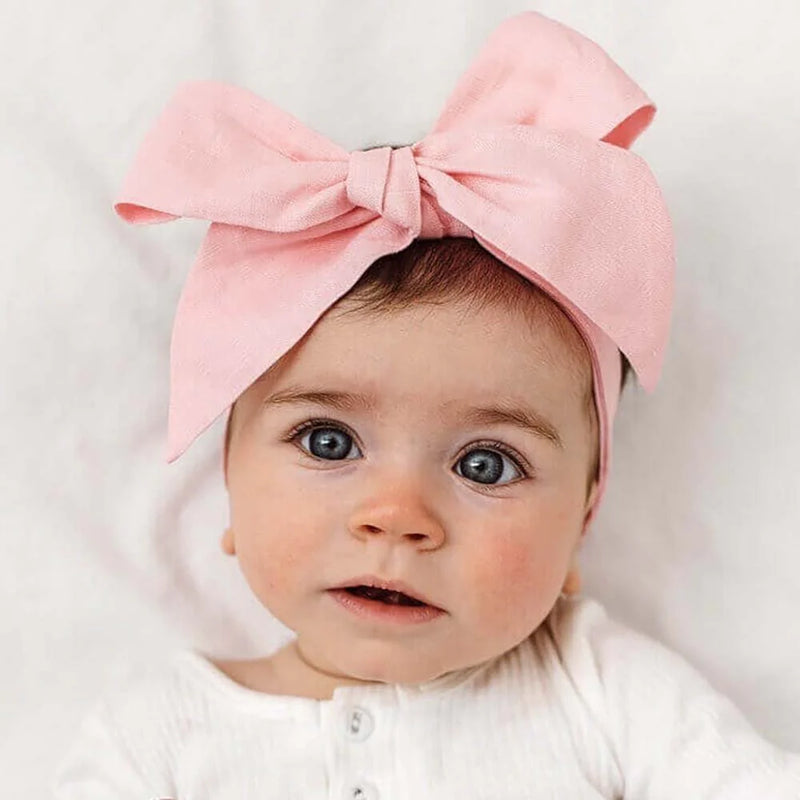 Snuggle Hunny | Baby Pink Pre-Tied Linen Bow
