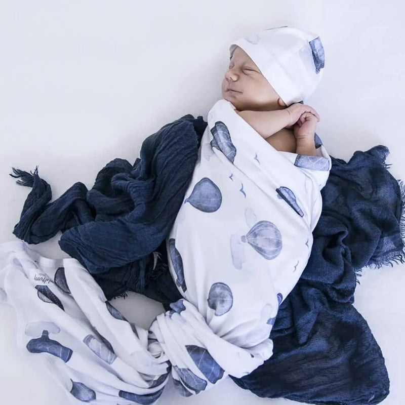 Snuggle Hunny | Cloud Chaser Baby Jersey Wrap & Beanie Set