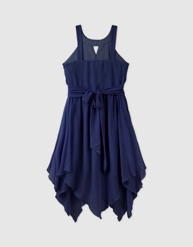 Designer Kidz | Angelene Panelled Dress-Navy