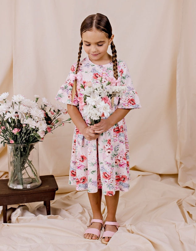 Designer Kidz | Frankie Floral Belle Sleeve Dress