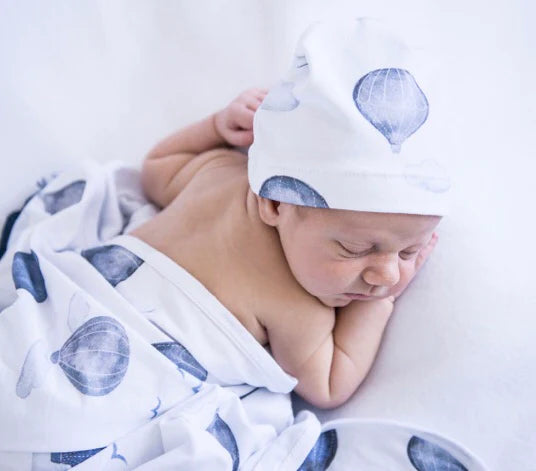 Snuggle Hunny | Cloud Chaser Baby Jersey Wrap & Beanie Set