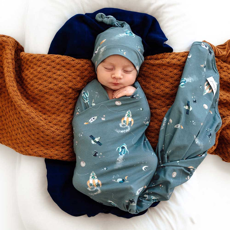 Snuggle Hunny | Rocket Baby Jersey Wrap & Beanie Set