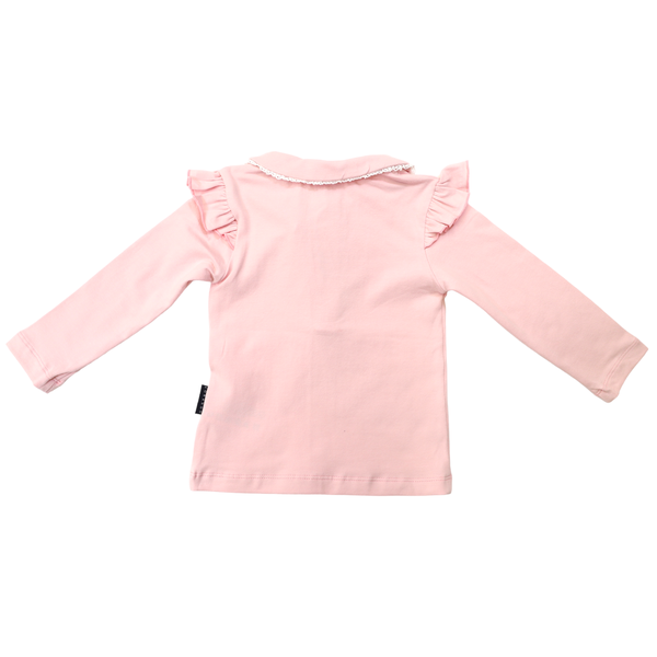 Korango | Frill Collared Cotton Blouse - Dusty Pink