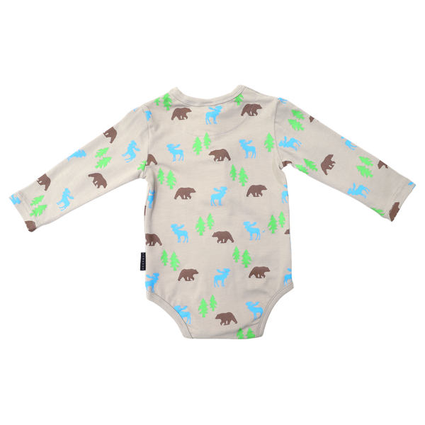 Korango | Baby Boys Bear Print Bodysuit - London Fog