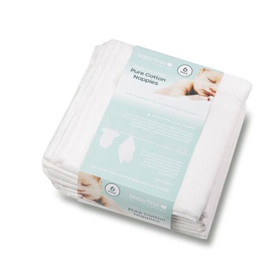 Baby First | 6 Pk Cloth Nappies