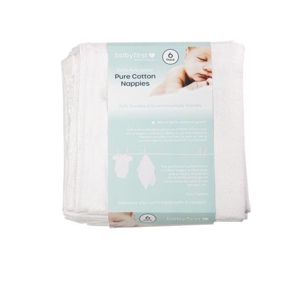 Baby First | 6 Pk Cloth Nappies