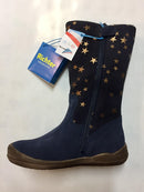 Richter Hydrovelour Navy Stars Knee Boot - Girls