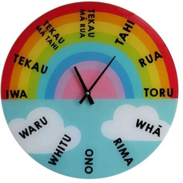 Te Reo Maori Rainbow Clock
