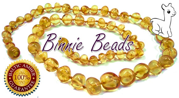 Amber Beads |  Baby Teething Necklace - Binnie Beads