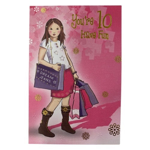 Elegance Birthday Card - 10yr old Girl