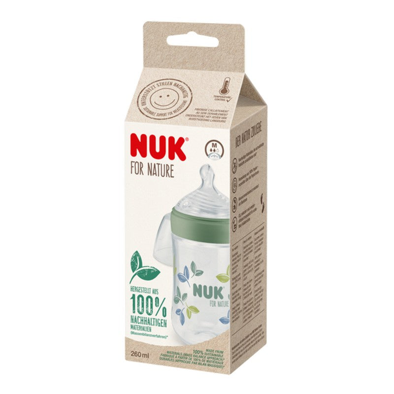 NUK for Nature baby bottle with Temperature Control 260ml