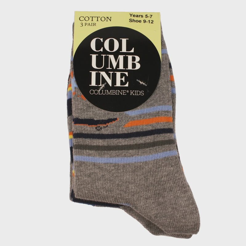Columbine | Boys Crew 3pk Socks Skate