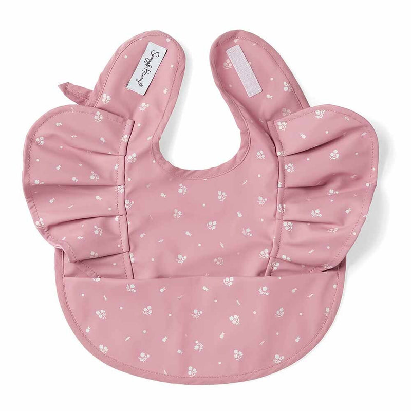 Snuggle Hunny | Pink Fleur Frill Snuggle Bib
