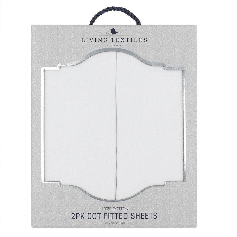 Living Textiles | 2pk Cotton Jersey Fitted Cot Sheets
