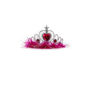 Plastic Tiara with Fur & Heart Stone