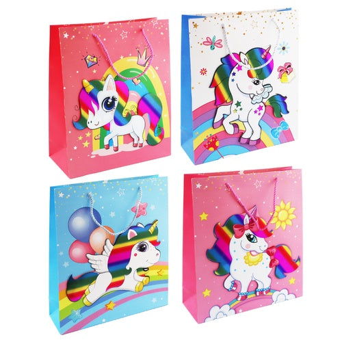 Gift Bag Large - Unicorn Rainbow 3D