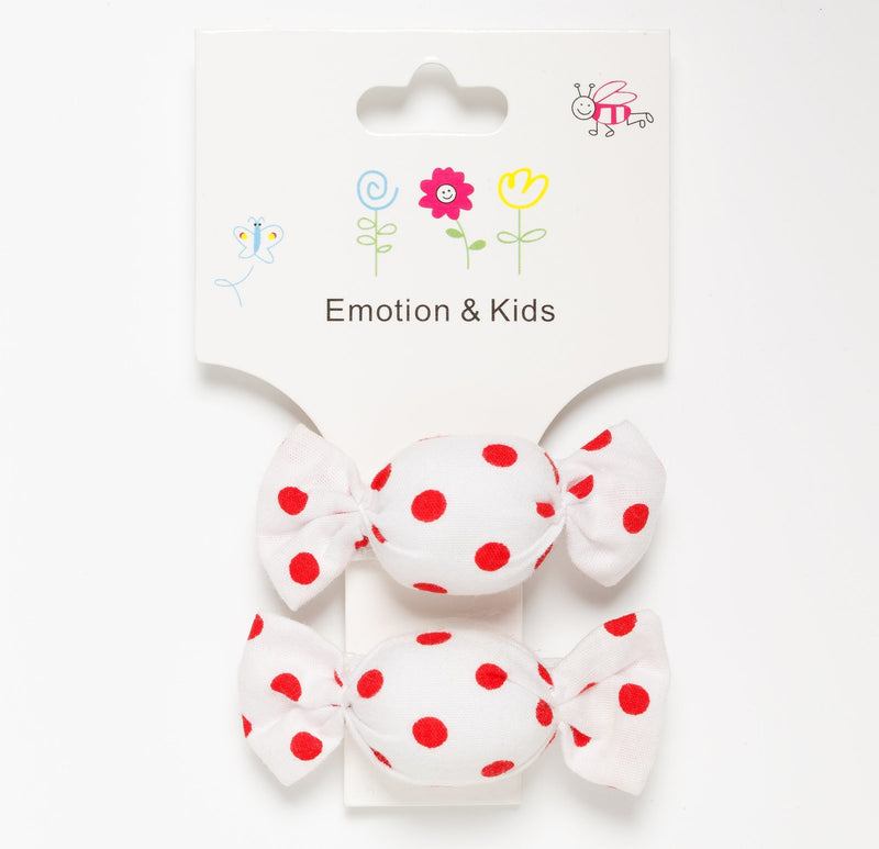 Emotion & Kids | Lolly Hair Clip - White & Red Spot