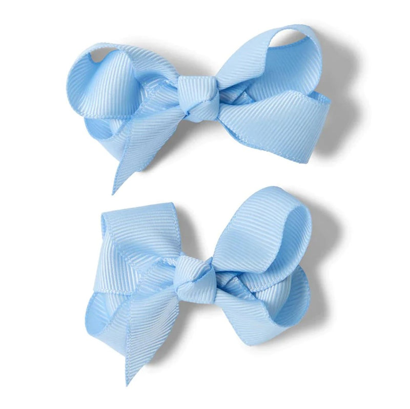 Snuggle Hunny | Piggy Tail Bow Hair Clips - Baby Blue