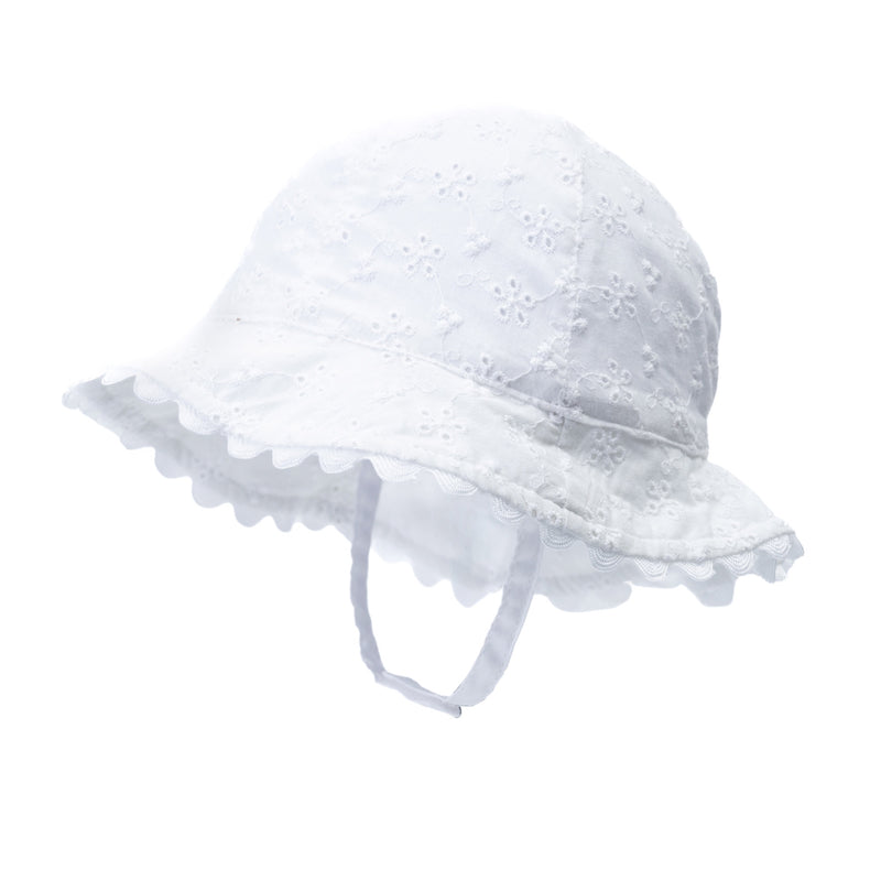 Hi-Hop | Broderie Sun Hat-White