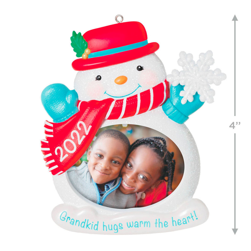 Hallmark keepsake | Grandkid Hugs Snowman 2022 Photo Frame Ornament